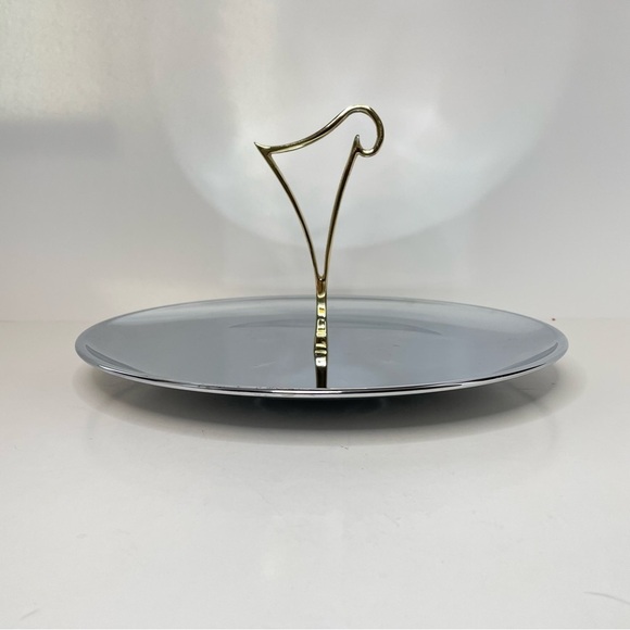 Vintage Riviera Chrome Tidbit Tray Single Model C-12 Original Box - Picture 3 of 15